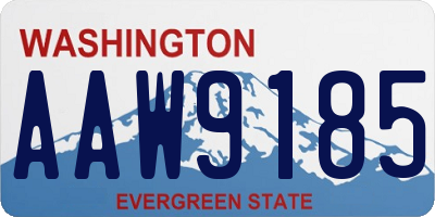 WA license plate AAW9185