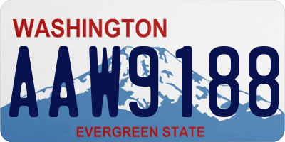 WA license plate AAW9188