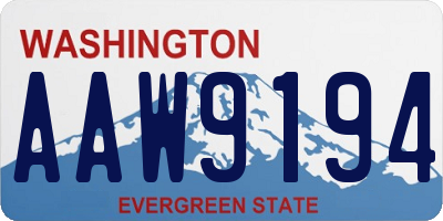 WA license plate AAW9194