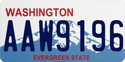 WA license plate AAW9196