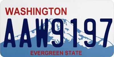 WA license plate AAW9197