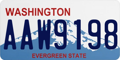 WA license plate AAW9198