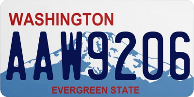 WA license plate AAW9206
