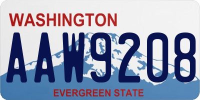 WA license plate AAW9208