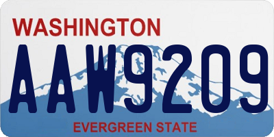 WA license plate AAW9209