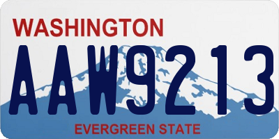 WA license plate AAW9213