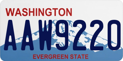 WA license plate AAW9220