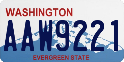 WA license plate AAW9221