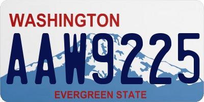 WA license plate AAW9225