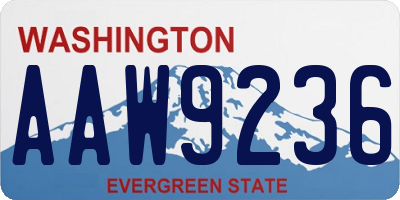 WA license plate AAW9236