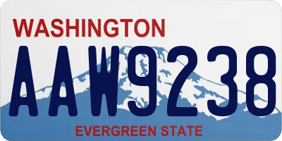 WA license plate AAW9238