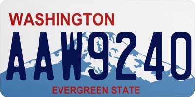 WA license plate AAW9240
