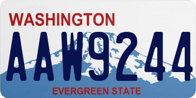 WA license plate AAW9244
