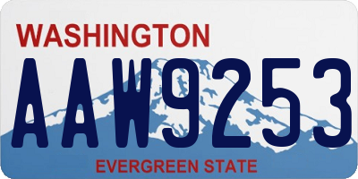 WA license plate AAW9253