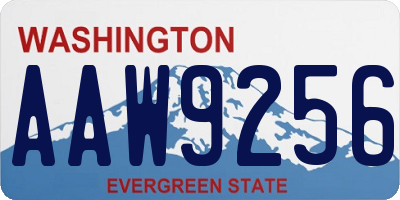 WA license plate AAW9256