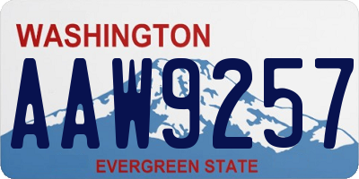 WA license plate AAW9257