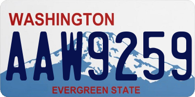 WA license plate AAW9259