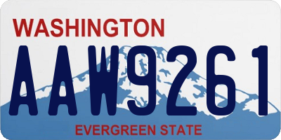 WA license plate AAW9261