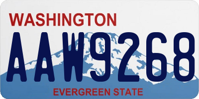 WA license plate AAW9268
