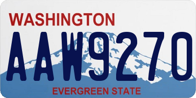 WA license plate AAW9270