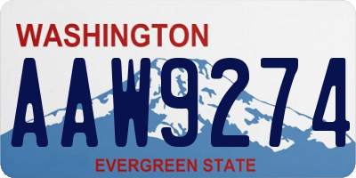 WA license plate AAW9274