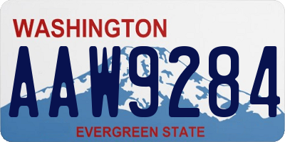 WA license plate AAW9284