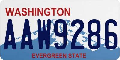 WA license plate AAW9286
