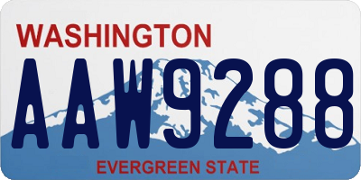 WA license plate AAW9288