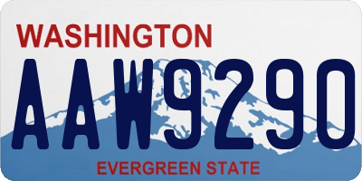 WA license plate AAW9290