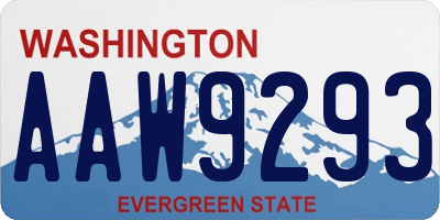 WA license plate AAW9293