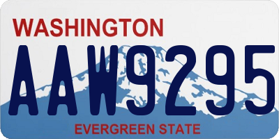 WA license plate AAW9295