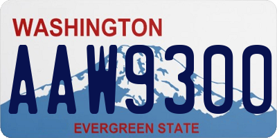 WA license plate AAW9300