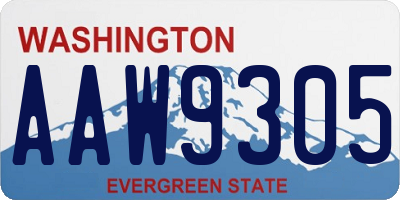 WA license plate AAW9305