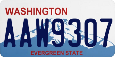 WA license plate AAW9307