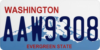 WA license plate AAW9308