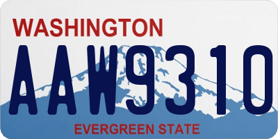 WA license plate AAW9310