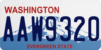 WA license plate AAW9320