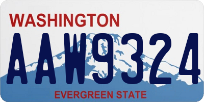 WA license plate AAW9324