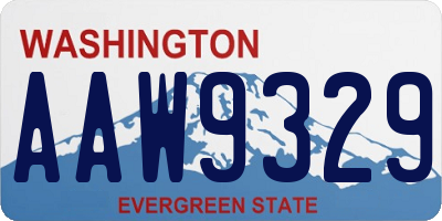 WA license plate AAW9329