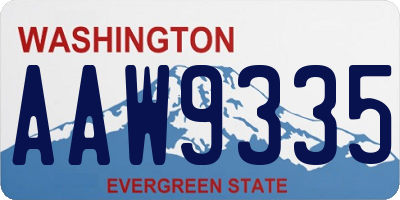 WA license plate AAW9335