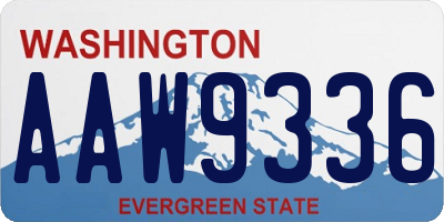 WA license plate AAW9336