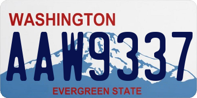 WA license plate AAW9337