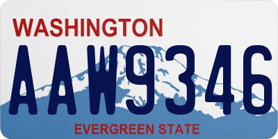 WA license plate AAW9346