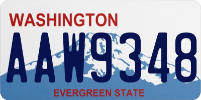 WA license plate AAW9348