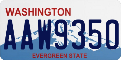 WA license plate AAW9350