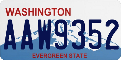WA license plate AAW9352