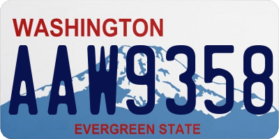 WA license plate AAW9358