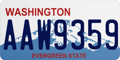 WA license plate AAW9359
