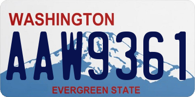 WA license plate AAW9361