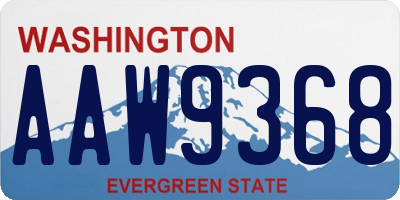 WA license plate AAW9368